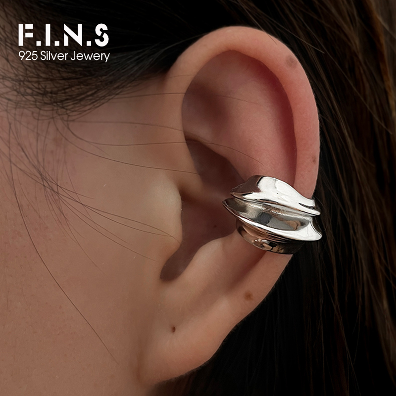 Statement Earrings Oversized - F.I.N.S-Clip de oreja geométrico de plata