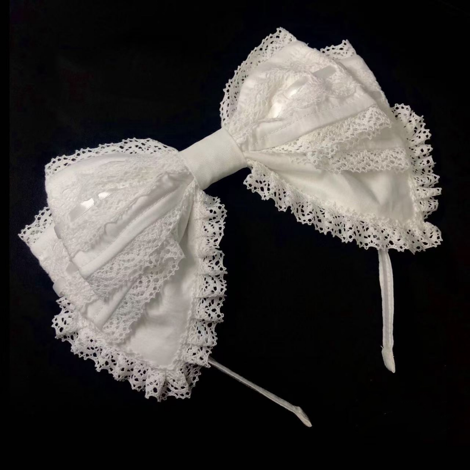 Women Accessories Photos - Diadema de Encaje con Lazo Blanco,