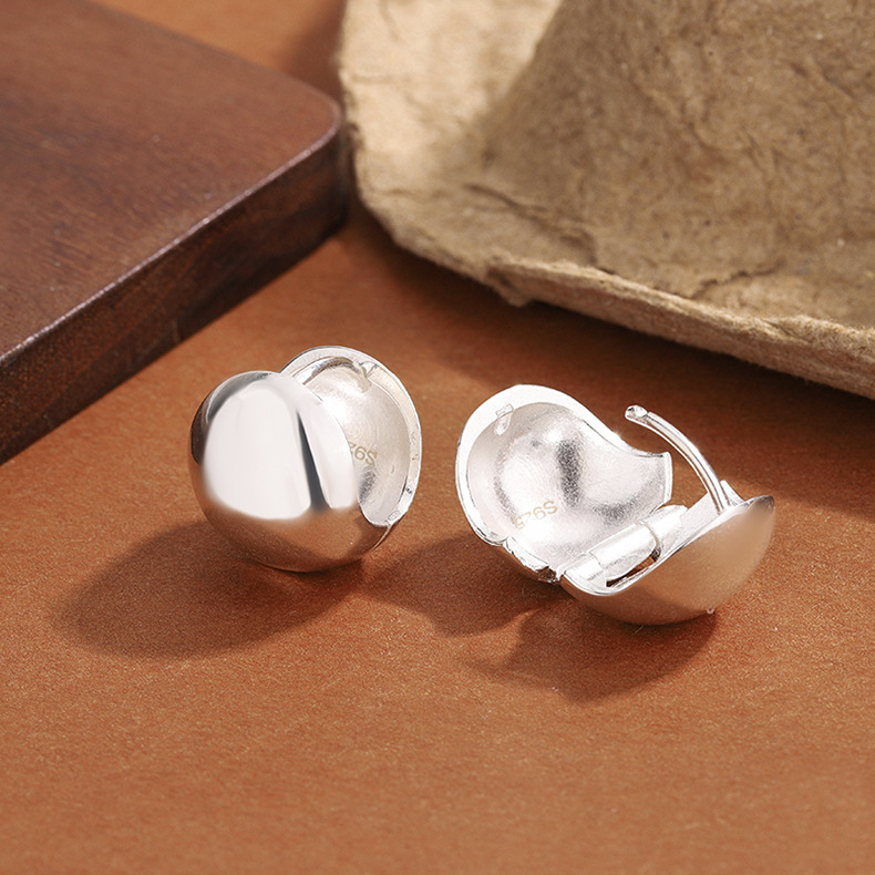 Statement Earrings Oversized - Pendientes de Aro Esféricos de Plata