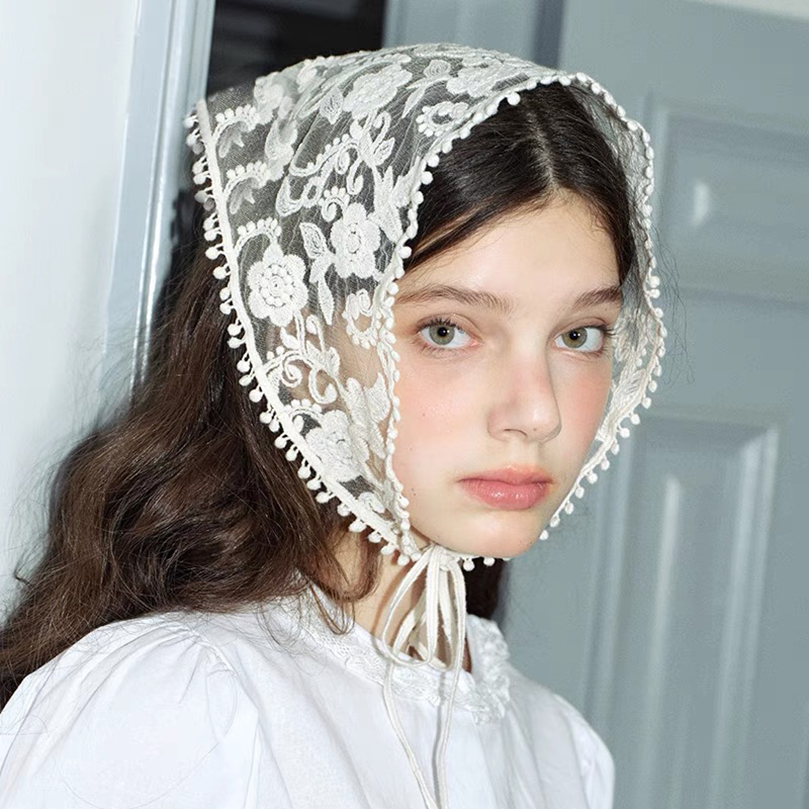 Women Accessories Photos - Bufanda para el pelo de encaje