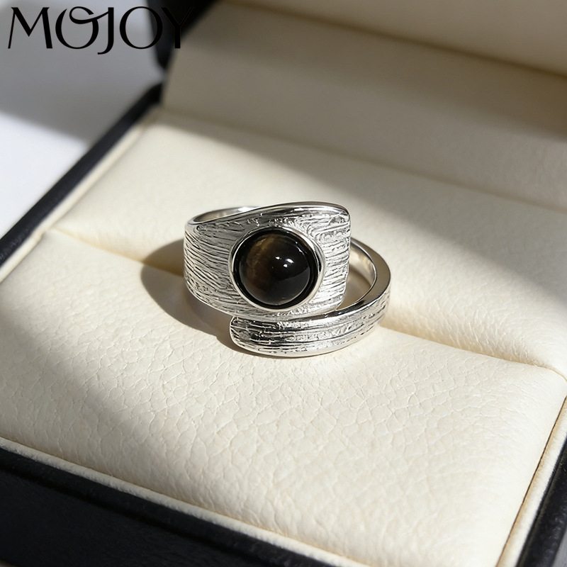 Women Accessories Drawing - MOJOY-Anillo abierto chapado en plata con