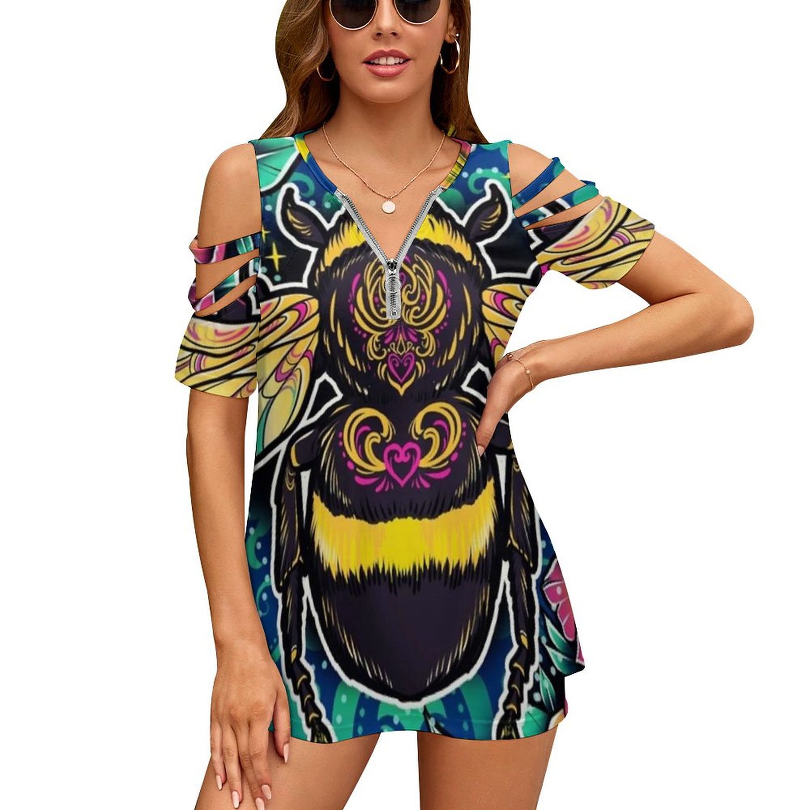 Women Accessories Drawing - Nueva moda, Top con cremallera y