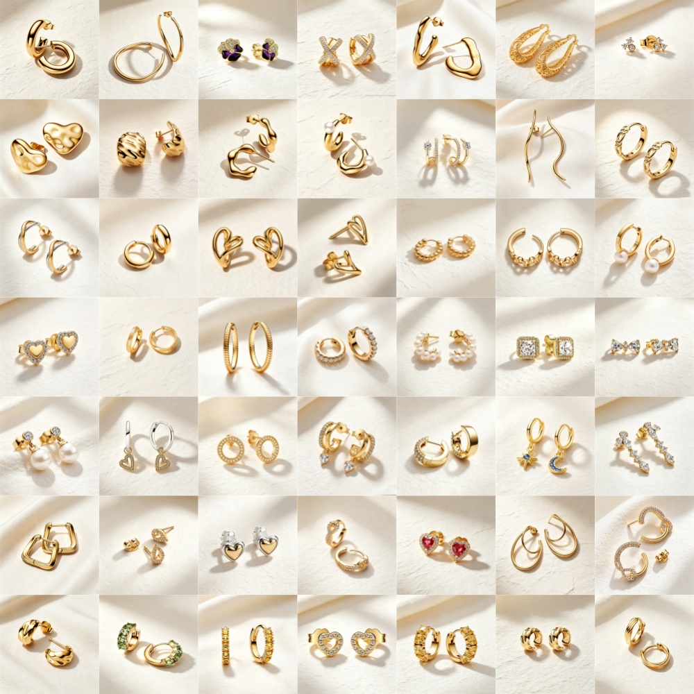 Statement Earrings Oversized - Pendientes de Plata de Ley 925,