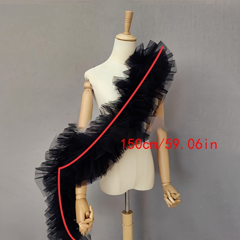 Chal de gasa negro esponjoso p - Women Accessories Photos reseña y precio