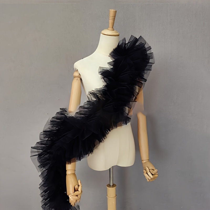 Chal de gasa negro esponjoso p - Women Accessories Photos reseña y precio