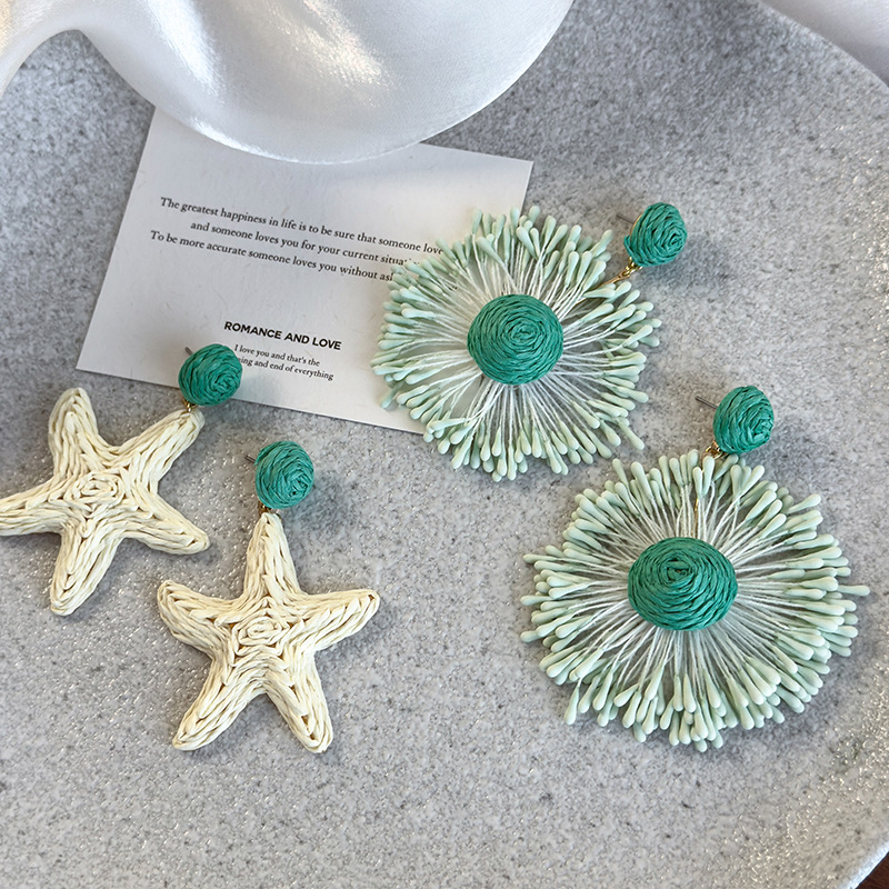 Pendientes de paja trenzada co - Statement Earrings Oversized reseña y precio