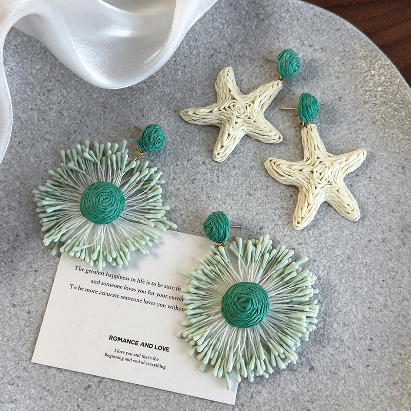 Pendientes de paja trenzada co - Statement Earrings Oversized reseña y precio