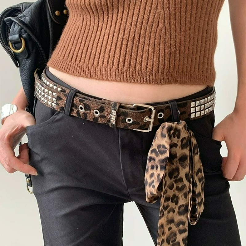 Cinturón Y2K con Remaches de L - Women'S Jeans Accessories Chain reseña y precio