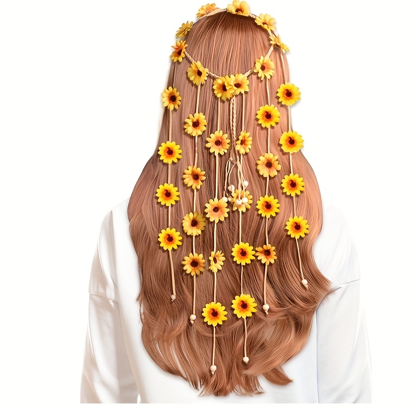 Diadema hippie de flores, coro - Women'S Accessories In The 70S reseña y precio