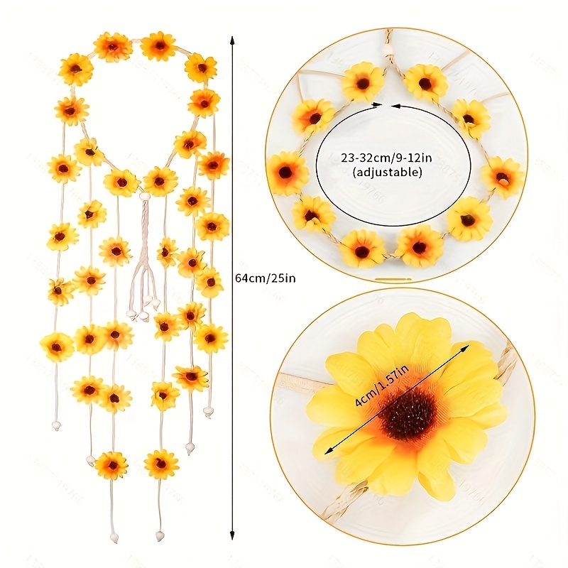 Diadema hippie de flores, coro - Women'S Accessories In The 70S reseña y precio